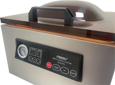 Професійний вакуумний пакувальник Maxxo VM Profi з подвійною зварювальною лінією, 20 л/хв, вакуумний насос 900 мбар, для харчових продуктів, з нержавіючої сталі (Kammervakuumіer VM ChamberLine 90 Gastro)