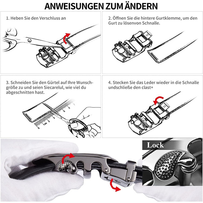 Чоловічий шкіряний ремінь BISON DENIM з автоматичною пряжкою - для ділового стилю, ширина 35 мм (чорний, 130 см)