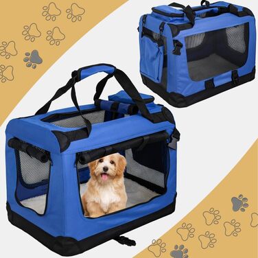 Складана переносна сумка-переноска для собак та котів Petigi (S, 50x35x36 см, блакитна)