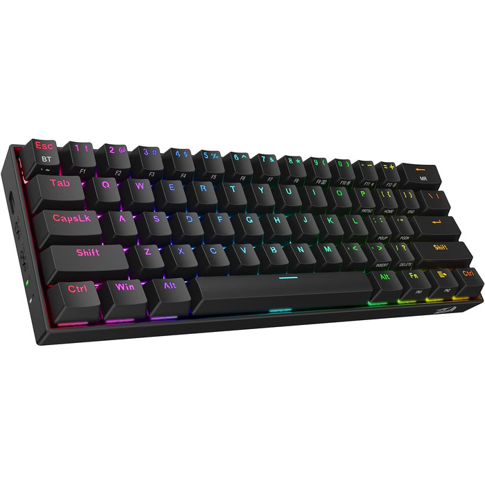 Redragon K530 Pro Draconic - Механічна ігрова клавіатура з RGB-підсвічуванням (61 клавіша, коричневий тактильний перемикач, сумісна з Windows/Mac/Android)