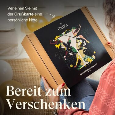 Коктейльний набір Cocora Martini-Set 8 предметів з нержавіючої сталі: шейкер, келихи для Мартіні, книга рецептів, подарункова упаковка (Чорний)