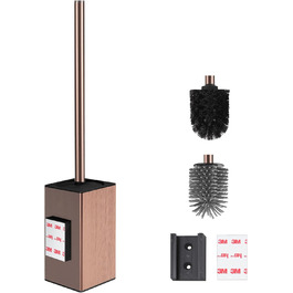 Настінна щітка для туалету DAZI з кріпленням без свердління, нержавіюча сталь, сучасний дизайн, знімний внутрішній стаканчик, золотий/рожевий золотий колір