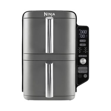Аерофритюрниця Ninja Double Stack XL 9.5л з двома кошиками, сірий SL400EU - Фритюрниця без олії з 6 програмами