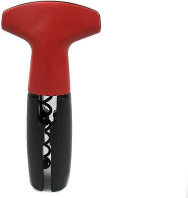 TUPPERWARE Kitchen Helper Bottle Opener Spirit Red-Black D144 Corkscrew 15260