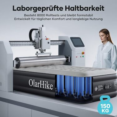 Надувний матрац OlarHike для кемпінгу та дому - 200x90x46 см, самонадувний, з помпою, 1-місний XL