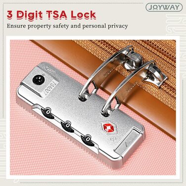 Набір валіз Joyway для ручної поклажі, розширюваний, з TSA-замком (рожевий)