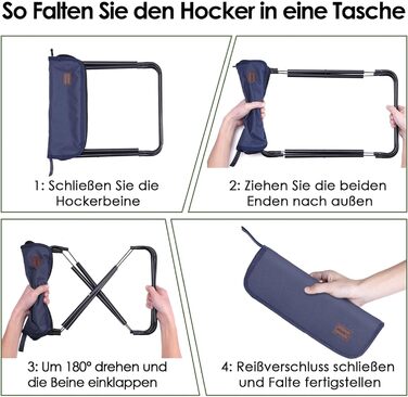 Складний туристичний стільчик MOONCY, 33x26.5x32 см, до 120 кг, для кемпінгу, риболовлі та відпочинку на природі (зелений/блакитний)