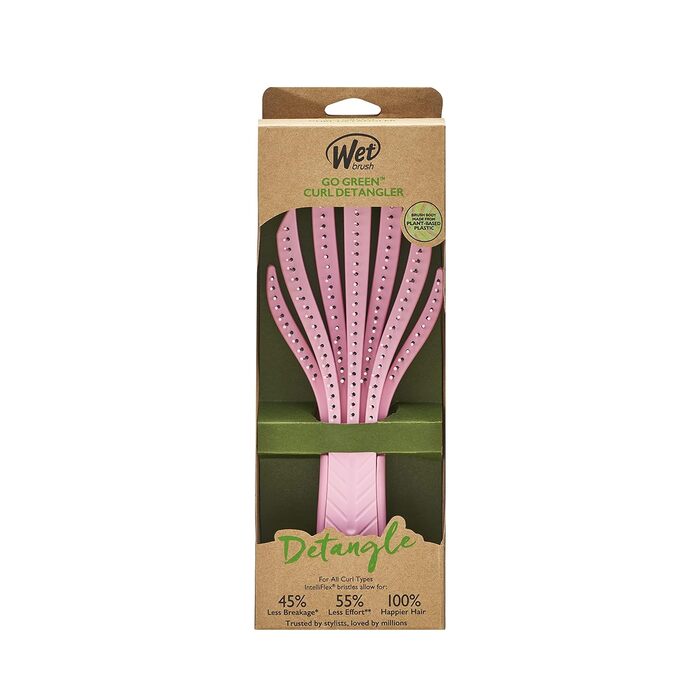 Wet Brush Go Green Curl Detangler – щітка для волосся для кучерявого волосся, екологічна, з м'якими щетинками Intelliflex