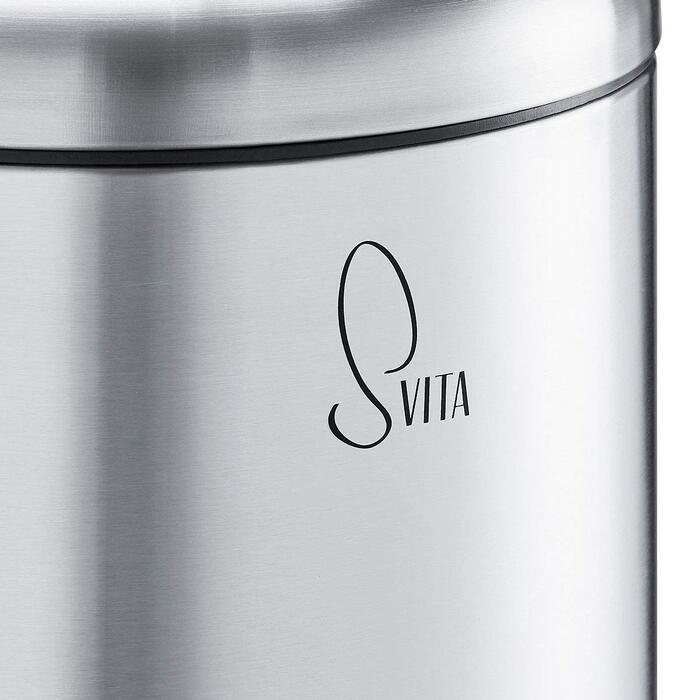 Сміттєвий бак SVITA T20 з нержавіючої сталі, 20 літрів, з педаллю, срібний колір. Підійде для кухні.