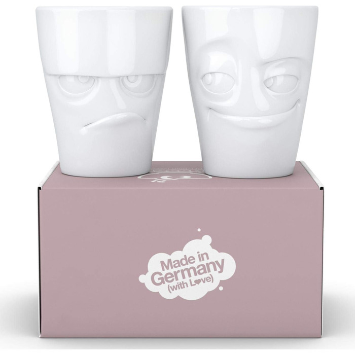 Fiftyeight TV Mug Set, 2-Piece Set, Mischievous/Grumpy, Porcelain, White, 350 ml, T012701