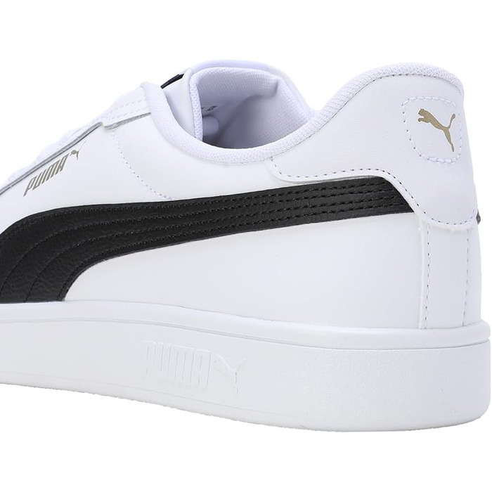 Кросівки Puma Smash 3.0 L для чоловіків, шкіряні, чорні (44.5 EU, White Black Gold)