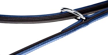 Leather Dog Leash - Training Leash - Leather Leash for Dog - Leash 3-Way Adjustable, for all Dogs (230cm, Blue)