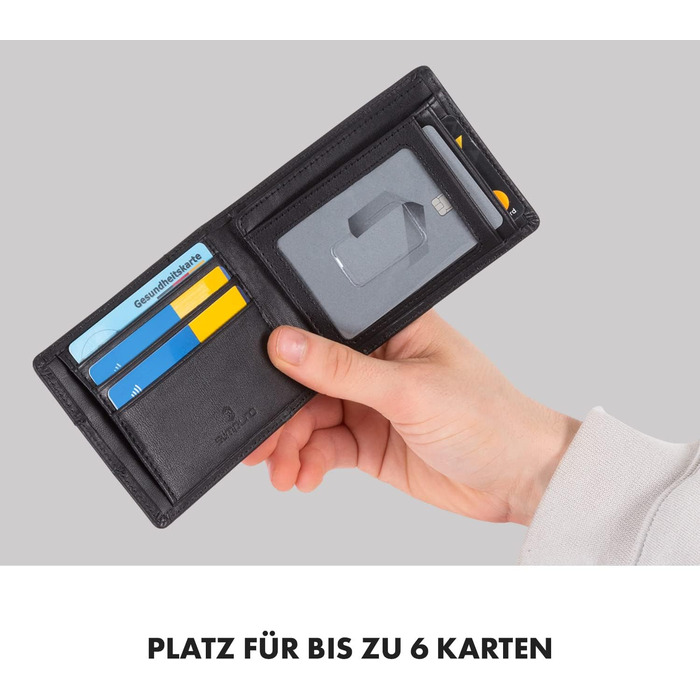 ZNAP® Slim Wallet - Тонкий картхолдер для чоловіків | RFID захист | Чорний | 8 карт