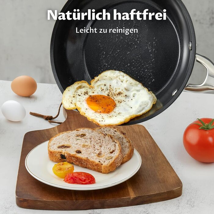 Набір посуду BEZIA індукційний 15 предметів: каструлі та сковороди з керамічним покриттям, кришки в комплекті, антипригарні, для всіх типів плит, без PFAS, легке очищення