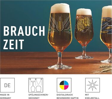 Пивний келих RITZENHOFF Brauchzeit 374 мл 2 шт. Німеччина (Hopfendolde) - багатокольоровий набір