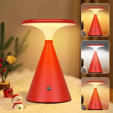 Настільна LED лампа акумуляторна бездротова 2 в 1 (зовні/всередині), димується, сенсорна, 4000mAh, червона (1 шт.)