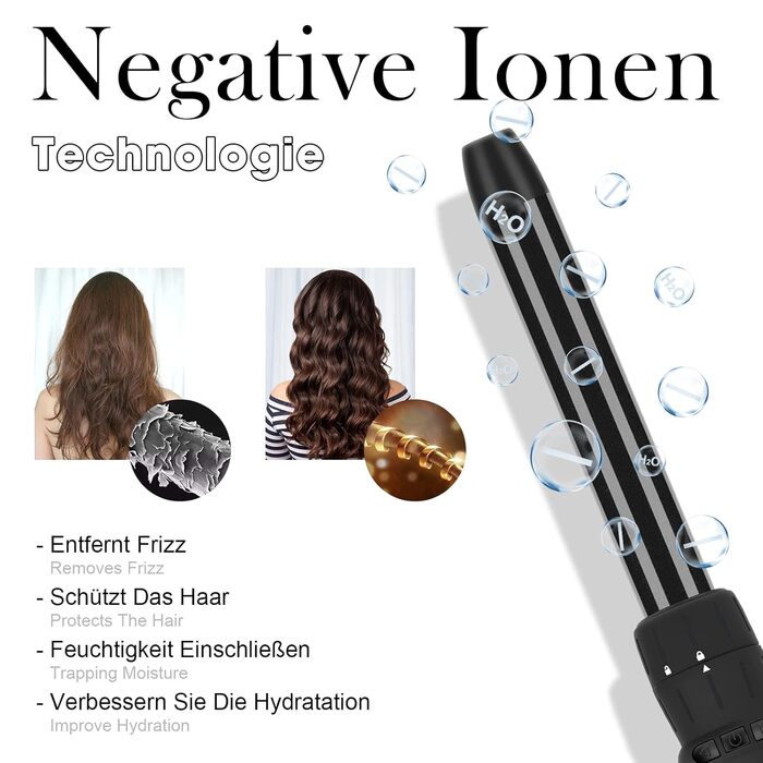 Професійний локон для волосся Parwin Pro Beauty Lockenstab 7-в-1, керамічний, LCD-дисплей, 100-230°C