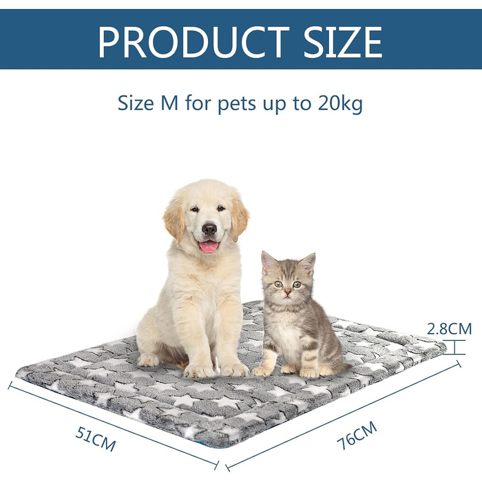 Кросер Лежанка для собак середнього розміру, 76x51 см, з підстилкою, для дому та вулиці, м'яка, до 20 кг