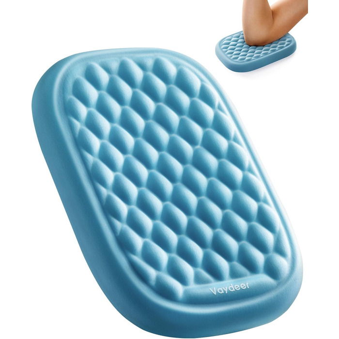 Підставка для зап'ястя VAYDEER для клавіатури з підлокітником з Memory Foam - для комфортної роботи за комп'ютером (Блакитна)