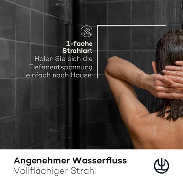 KLUDI-X3 Universal Shower Head with Hose, Shower Spray optional water-saving with 3 Spray Patterns (Body, Hair, Skin), easy-to-clean shower head Ø 11.7 cm, shower hose 1.60 m (1 spray pattern, Matte Black)