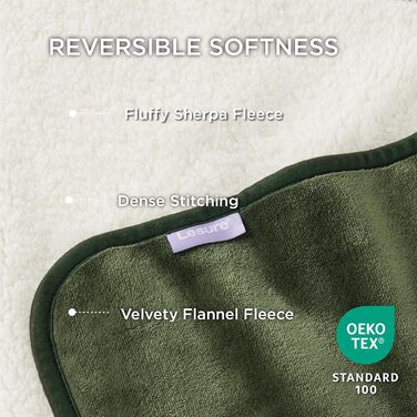 Водонепроникний коврик для собак Lesure, великий розмір 100x120 см, для активного відпочинку, з Sherpa Fleece, для собак та котів, миючий, захист дивану, оливковий