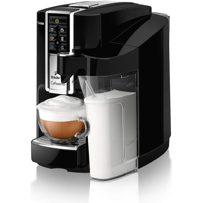 Tchibo Saeco Cafissimo Latte Capsule Machine (for coffee, espresso, Caffè Crema, Latte Macchiato, Cappuccino or tea), black