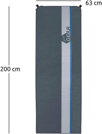 Килимок туристичний самонадувний your GEAR ISO 700 200x63x7 см, вологостійкий, термокилимок, повітряний матрац