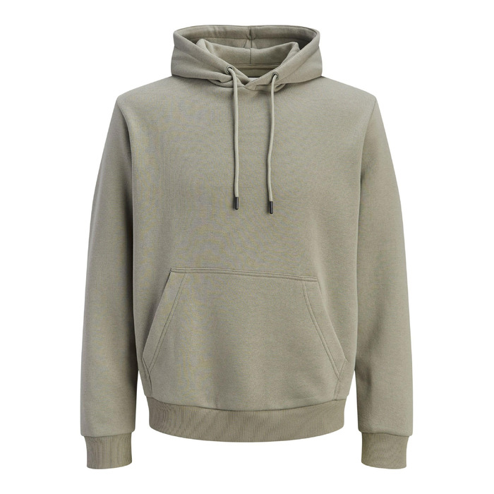 Чоловічий худі з каптуром JACK & JONES Mae однотонний, світло-сірий меланж (розмір XS, колір Vetiver)