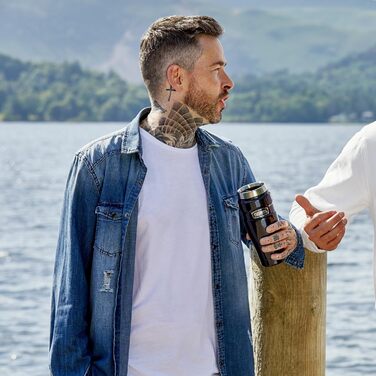 Термокружка Thermos King Reise, нержавіюча сталь, 470 мл, колір полуниця, 8.3 x 8.3 x 20 см