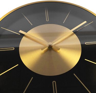 Modern Silent Aluminum Wall Clock 30 cm Diameter Without Ticking Sounds for Living Room, Bedroom and Office (Gold Aluminum)