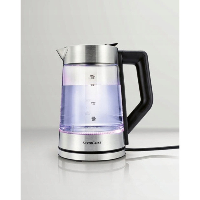 Електричний чайник SilverCrest SWGD 3000 A2, 3000 Вт, 1,7 л, сріблястий/сірий