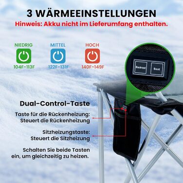 Кемпінговий стілець розкладний (до 200 кг) з подушкою 6 см - великий стілець для риболовлі, кемпінгу, саду та фестивалів. Міцний стілець з бічними кишенями та сумкою для транспортування (чорно-сірий, поодинокий)
