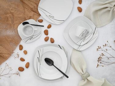 CreaTable Серія Amelie Piazza: 12-частинний набір посуду на 6 осіб з порцеляни, для миття в посудомийній машині та використання в мікрохвильовці
