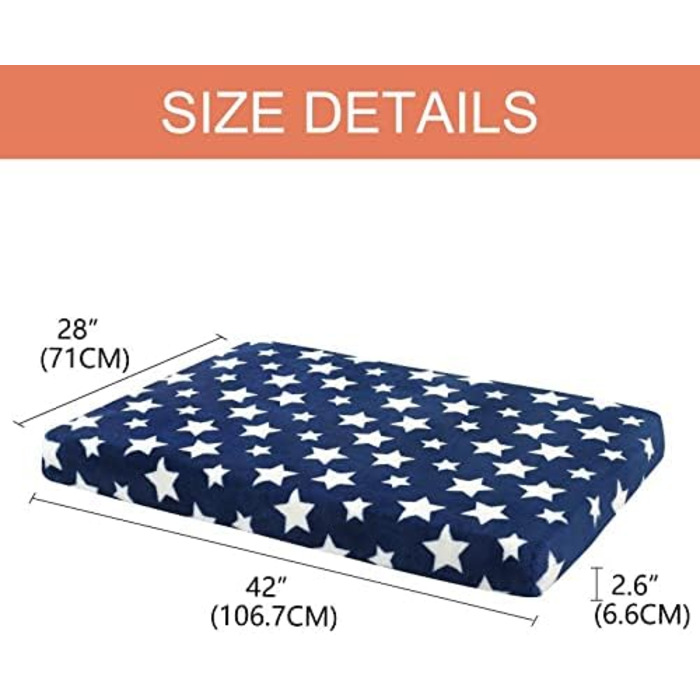 Лежанка для собак EMPSIGN, м'яка подушка для клітки, вологостійкий лежак для маленьких собак, знімний та пральний чохол, розмір XL (107x71x6.6 см), колір блакитний