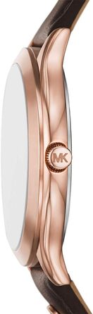 Жіночий годинник Michael Kors Slim Runway 38 мм, кварцовий механізм, шкіряний ремінець (Коричневий та Золотий)