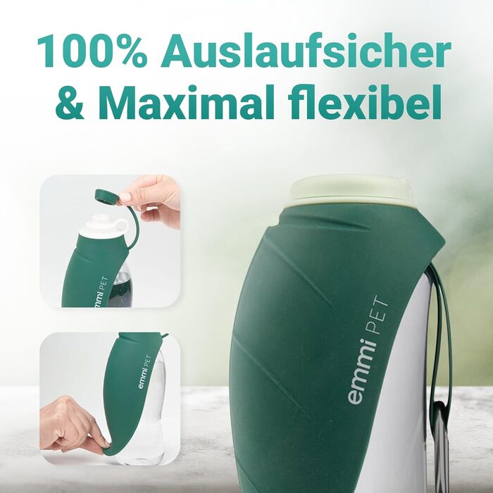 Турбунок для собак Emmi-pet 600 мл з контейнером для корму 150 мл – портативна пляшка для пиття в дорогу для маленьких та великих собак – ідеально підходить для подорожей, походів та активного відпочинку – гігієнічний та легко миється – аксесуари для соба