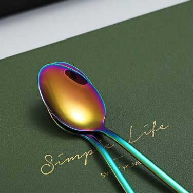 Набір ложок для коктейлів та напоїв Kyraton, 6 шт., нержавіюча сталь з чорним титановим покриттям