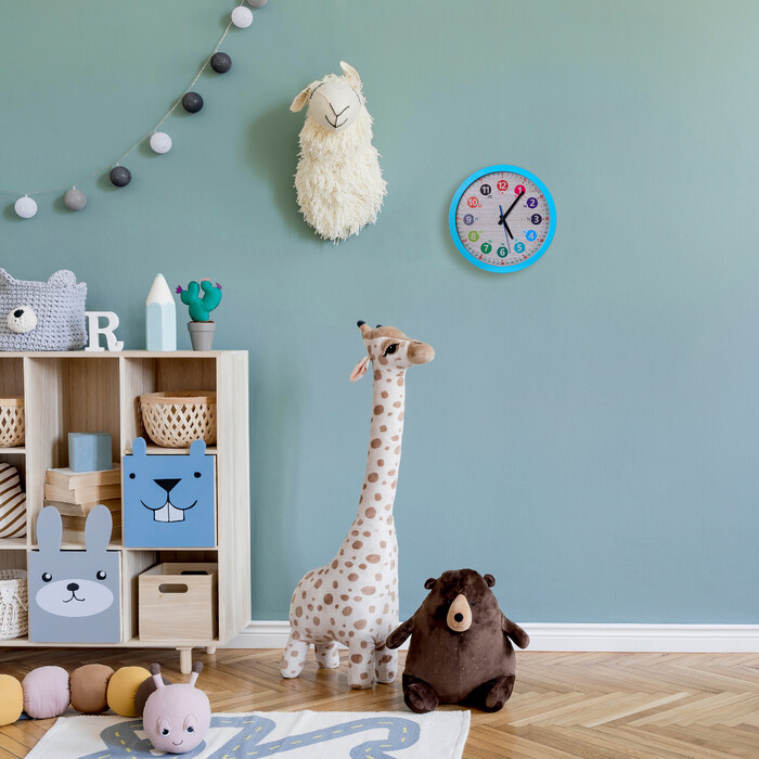 Relaxdays Blue Wall Clock for Kids