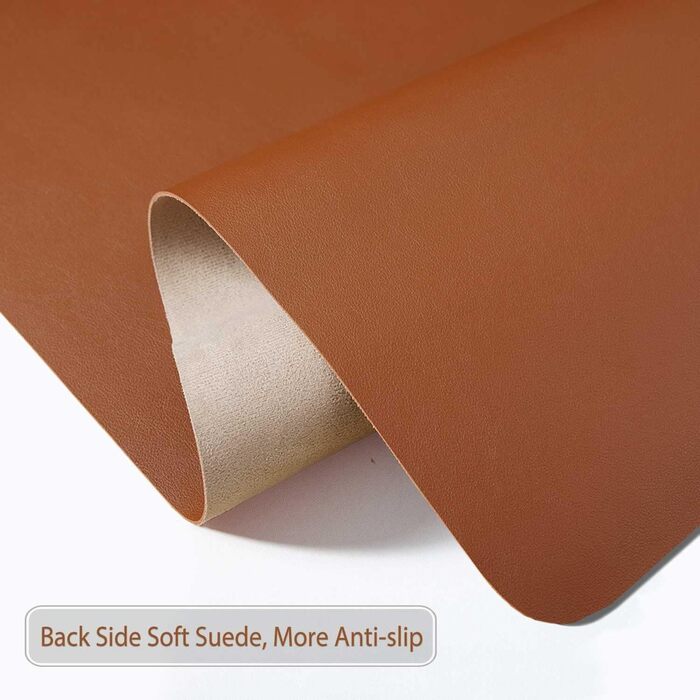 Підкладка на стіл велика 90x43 см Braun з PU шкіри, килимок для миші, клавіатури та ноутбука, водонепроникний, антиковзкий