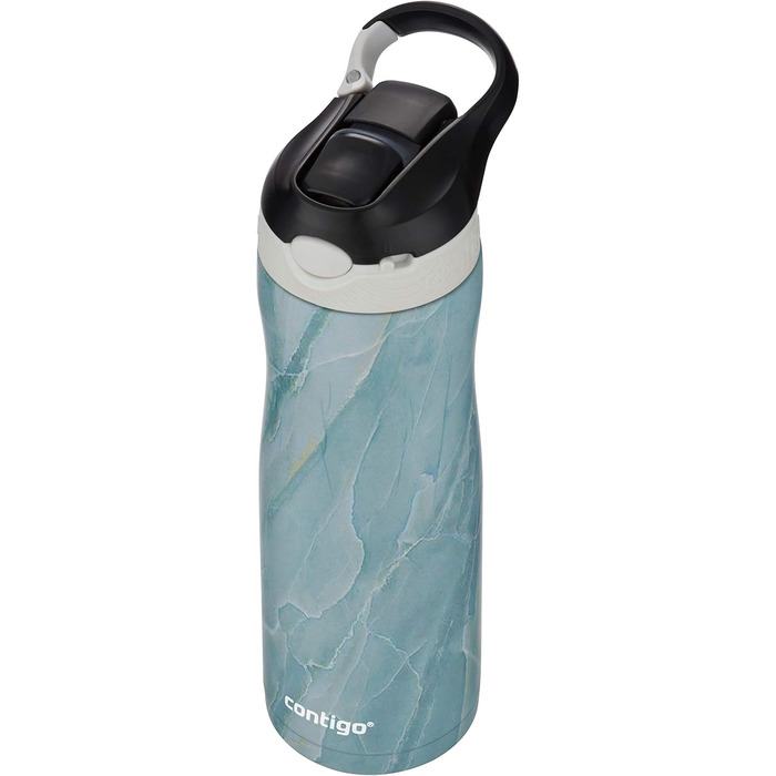 Contigo Ashland Chill Autospout Water Bottle with Straw, Stainless Steel Water Bottle, Leak-Proof, Insulated Bottle for Sports, Biking, Hiking, 590 ml, (Amazonite)