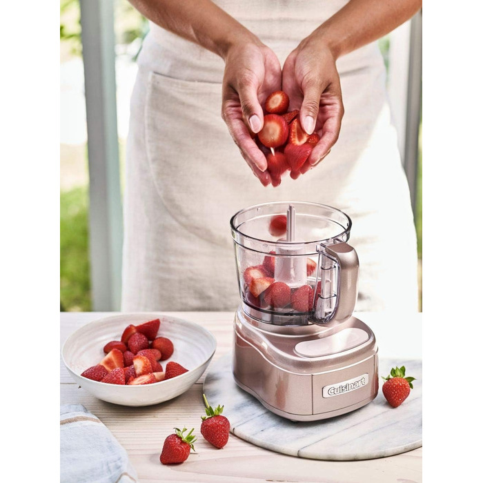 Cuisinart Mini Prep Pro, compact mini food processor, onion chopper, mixer mill, spice mixer, pulse function and drizzle holes, 900 ml capacity, dishwasher safe, easy to use, Rose