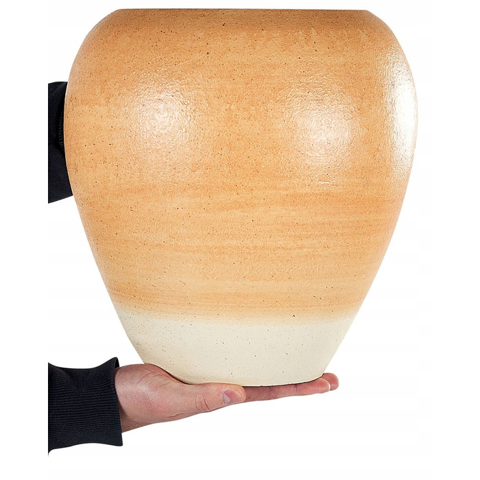 Декоративна керамічна ваза SKIONE, 34 см, світло-коричнева