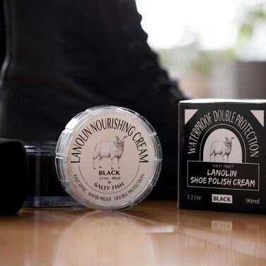 SALTY FISH Shoe Cream with Shoe Polish Sponge Applicator