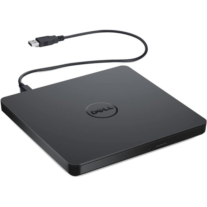 Зовнішній USB DVD+/-RW привід Dell Slim AA8DW316, антрацит — тонкий та легкий привід для читання та запису DVD/CD, Plug-and-Play, сумісний з Windows