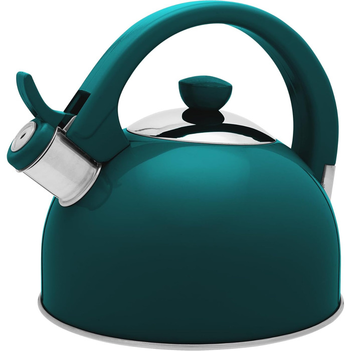 Чайник електричний зі свистком з нержавіючої сталі Molly, 1.7л, зелений (газова плита, індукція, плита)