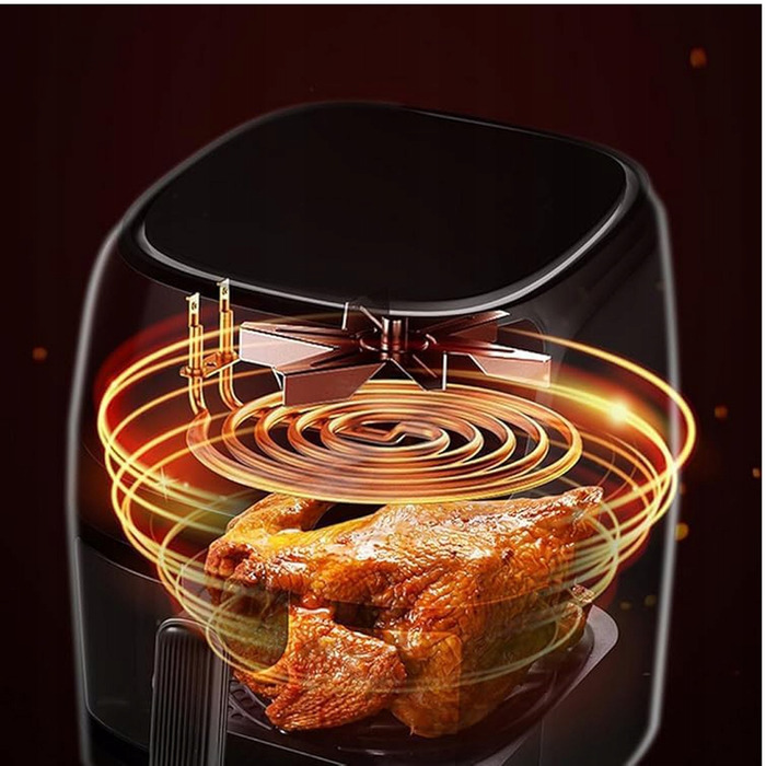 Аерофритюрниця 2400 Вт, 8 л, 8 програм, LED-сенсорний екран, чорна