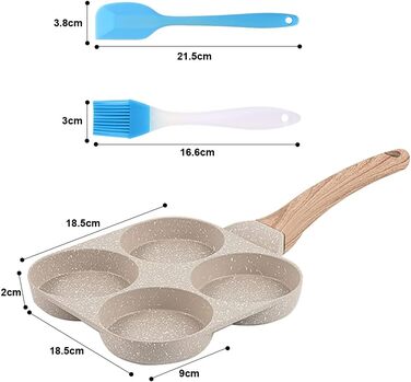 Пательня для млинців та яєць з антипригарним покриттям 4 відділення, для індукції, газу, стейків, гамбургерів