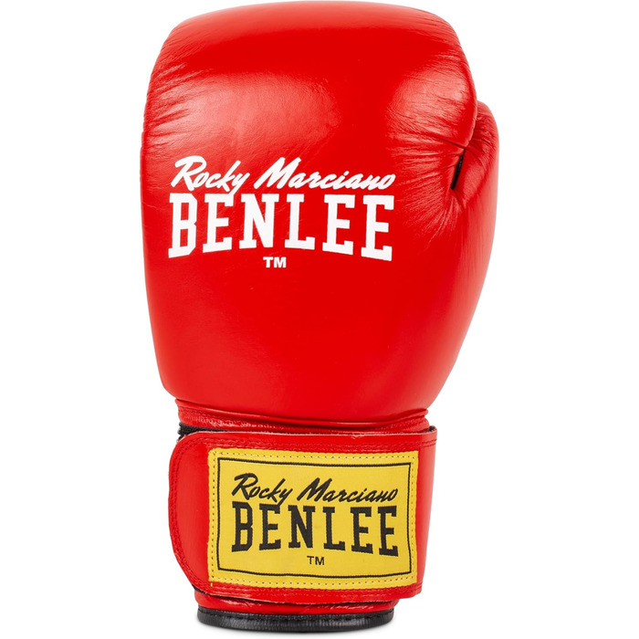 Боксерські рукавички BenLee з натуральної шкіри Fighter (червоний/чорний, 12 oz, однакові)
