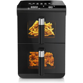 Фритюрниця Arendo XXL Dual Zone з 2 камерами – 11,4 л, 13 програм, 3D циркуляція повітря, BPA-free, функція Sync & Match