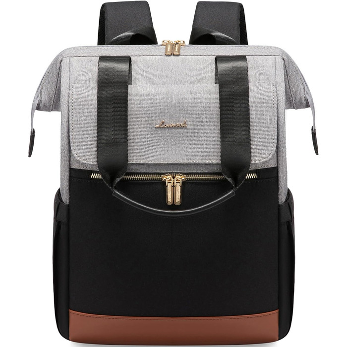 LOVEVOOK Рюкзак для жінок, шкільний рюкзак для ноутбука, водонепроникний, 15.6 дюймів, для роботи, навчання, подорожей, універсальний 2 в 1, стильний, бежевий та хакі